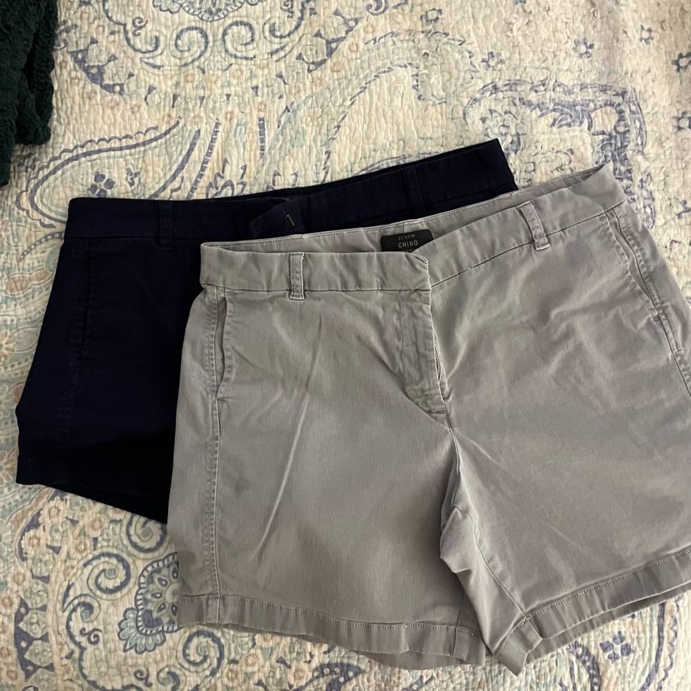 JCrew size 14 shorts — 2 pair! — navy blue and stone colors.